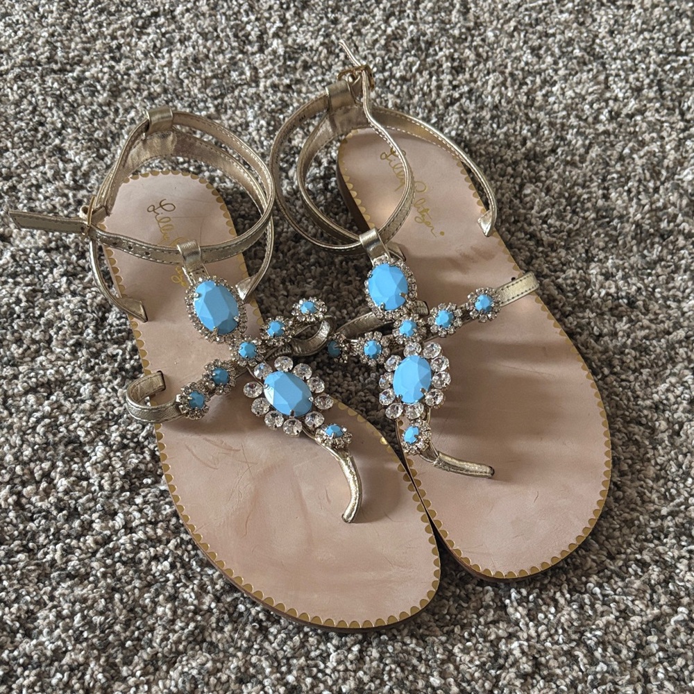LIKE NEW! Lilly Pulitzer Katie Sandals!